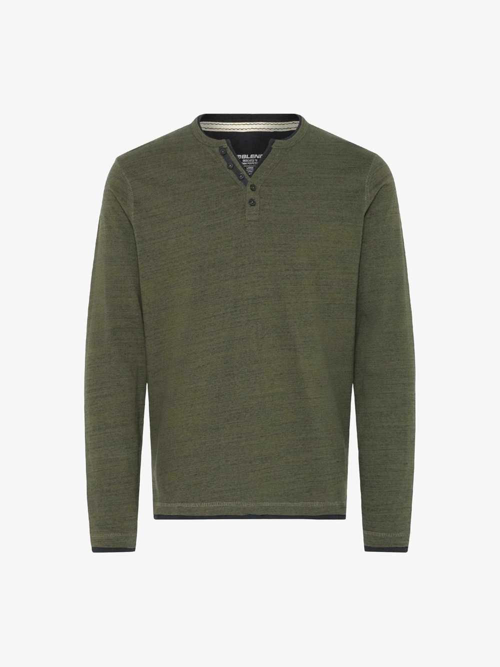 Men’s Olive Green Knit Henley Sweater